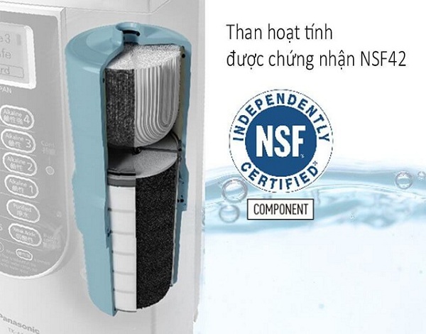 than-hoat-tinh-duoc-chung-nhan Máy lọc nước Panasonic sử dụng than hoạt tính đạt chứng nhận NSF42