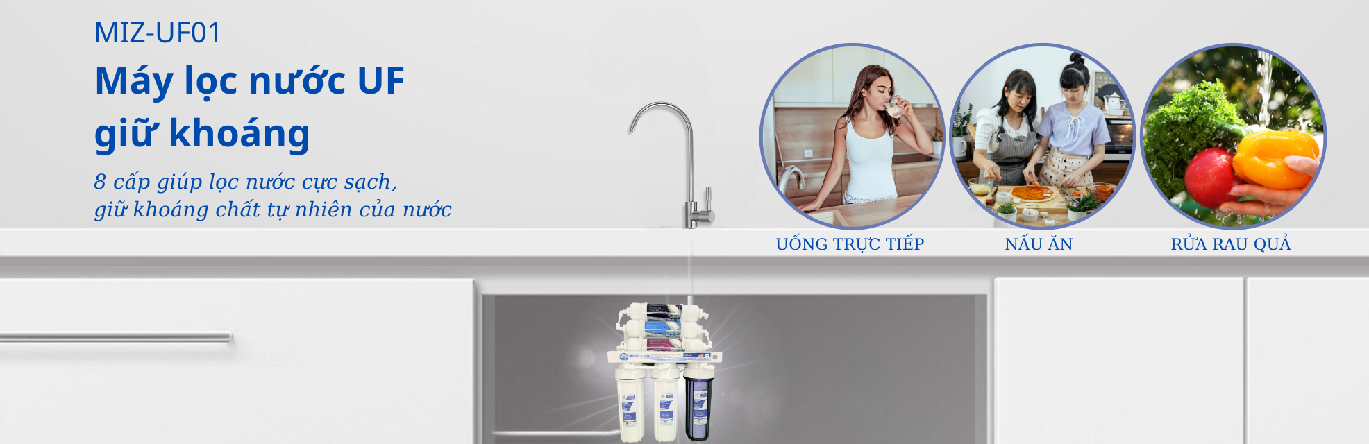 Máy lọc nước UF giữ khoáng Mizuchan MIZ-UF01