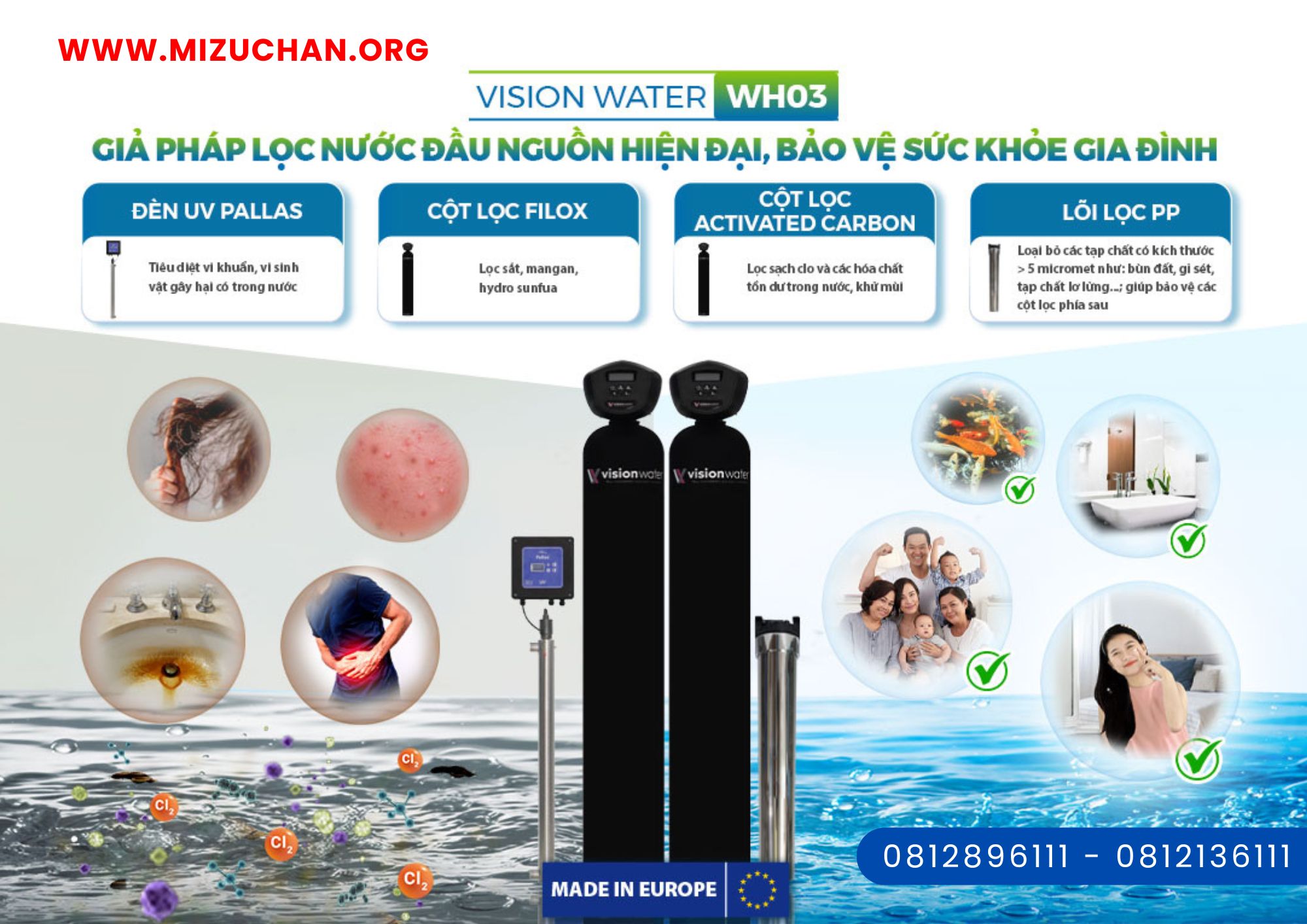 MIZUCHAN Phân phối và kinh doanh Lọc nước tổng (lọc đầu nguồn) VISION CHÂU ÂU