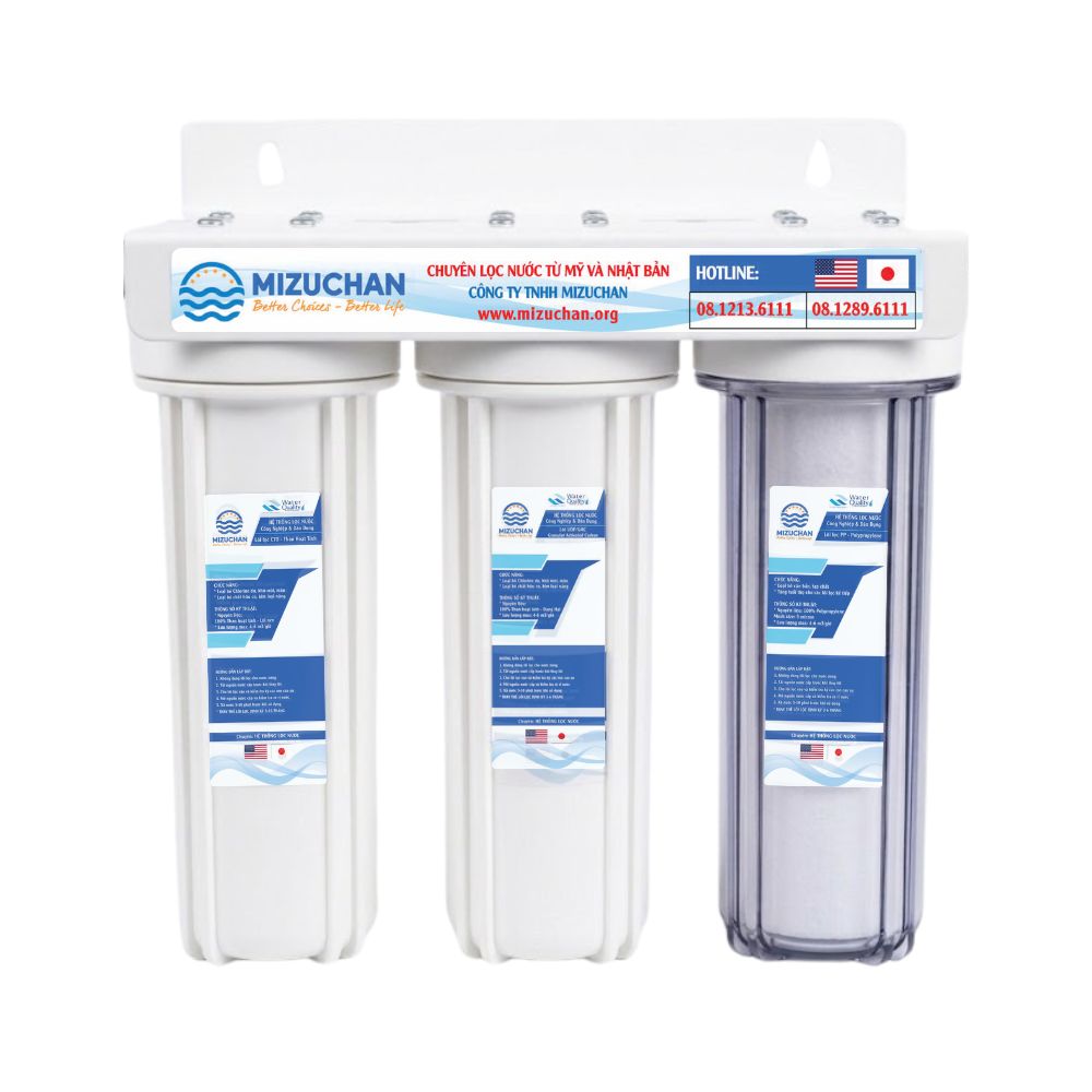 bo-loc-tho-3-loi Bộ tiền xử lý 3 cấp lọc 10 inch
