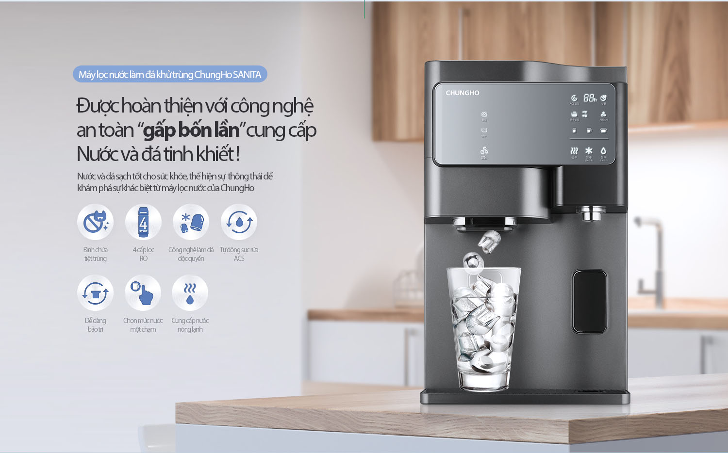 Máy lọc nước khử trùng Chungho SANITA ICE